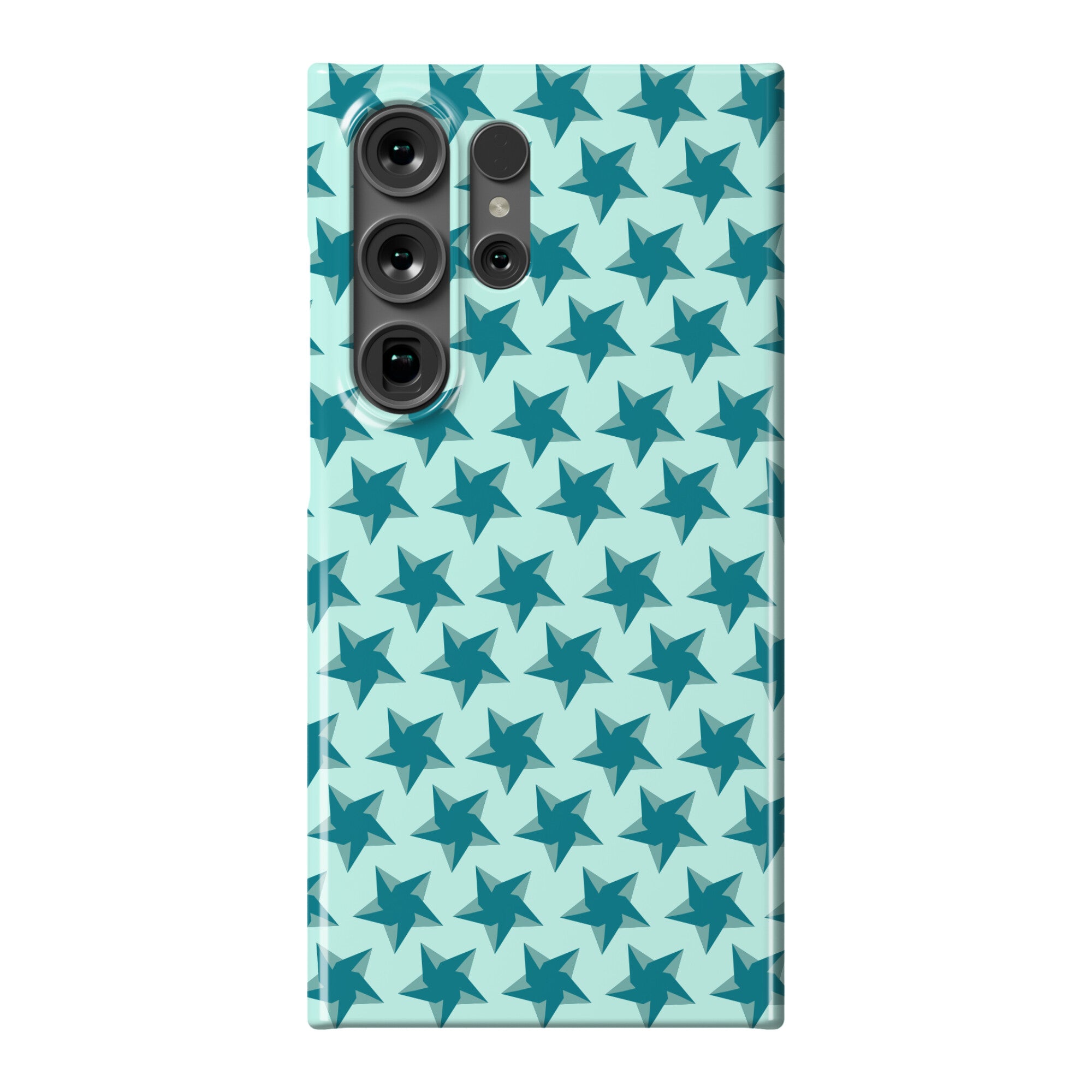 Teal Star Pattern Phone Case
